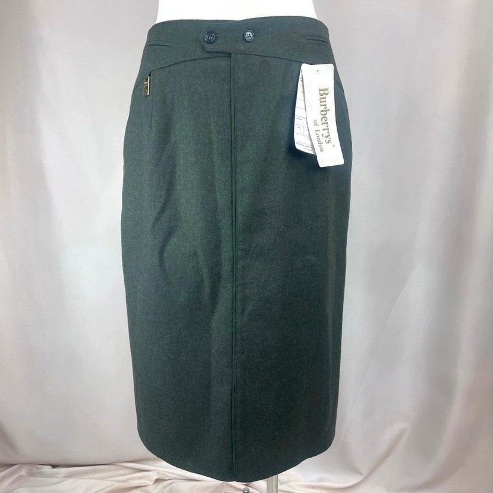 Vintage NEW BURBERRYS Wool Pencil Skirt Womens (46/14) Loden Tailored Lined Tags